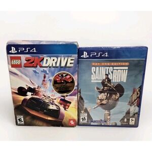 2 Playstation 4 Games LEGO 2K Drive New Open Box & Saints Row PS4 Game New.